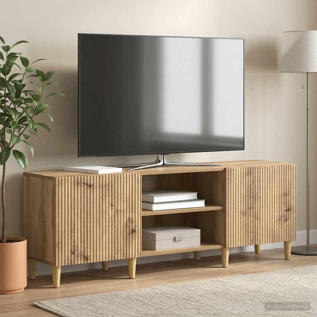 TV szekrény 150 x 31 x 50 cm Kézműves Tölgy Szerelt Fa