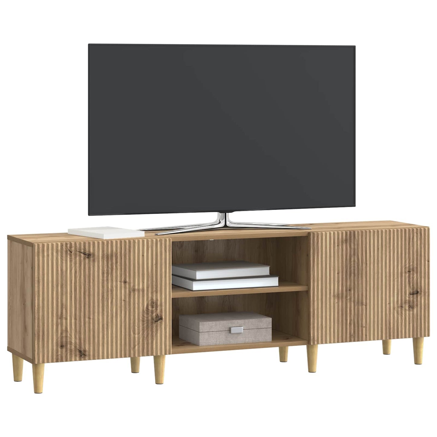 TV szekrény 150 x 31 x 50 cm Kézműves Tölgy Szerelt Fa