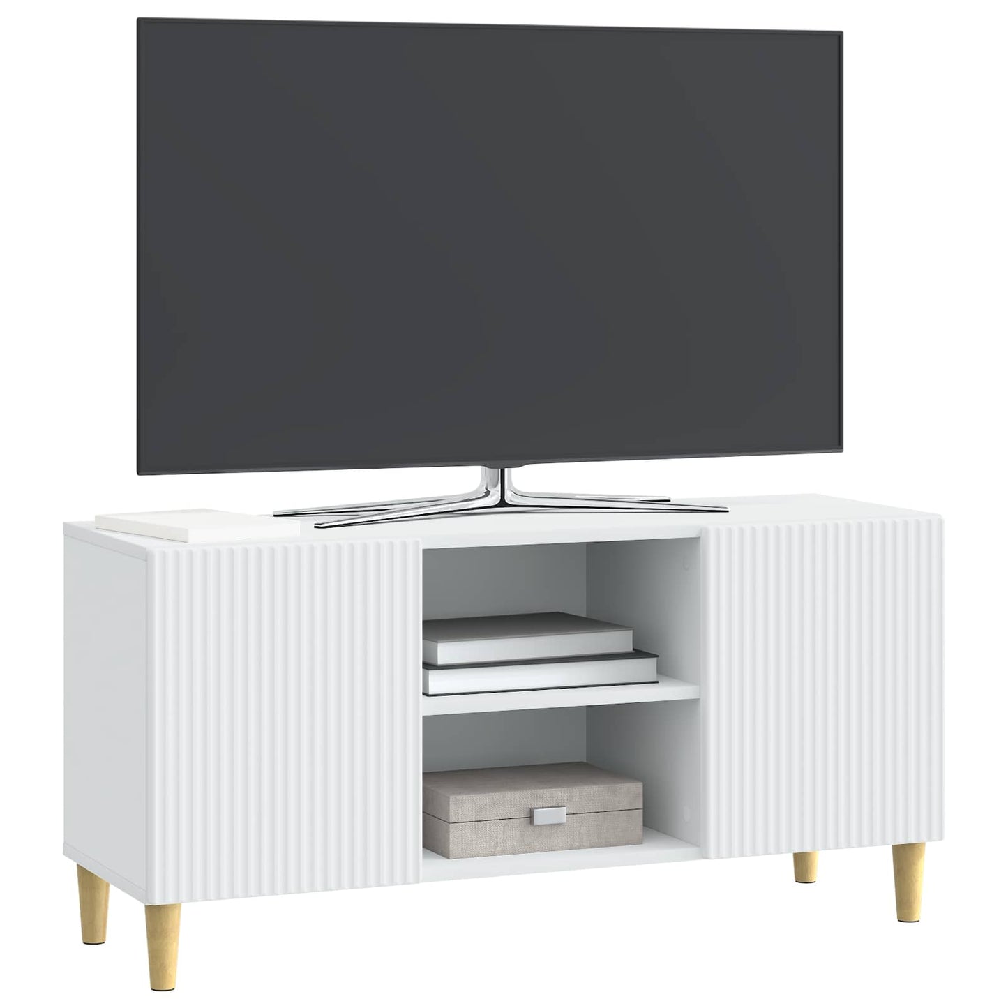 TV szekrény Fehér 102 x 34,5 x 50 cm Szerelt Fa
