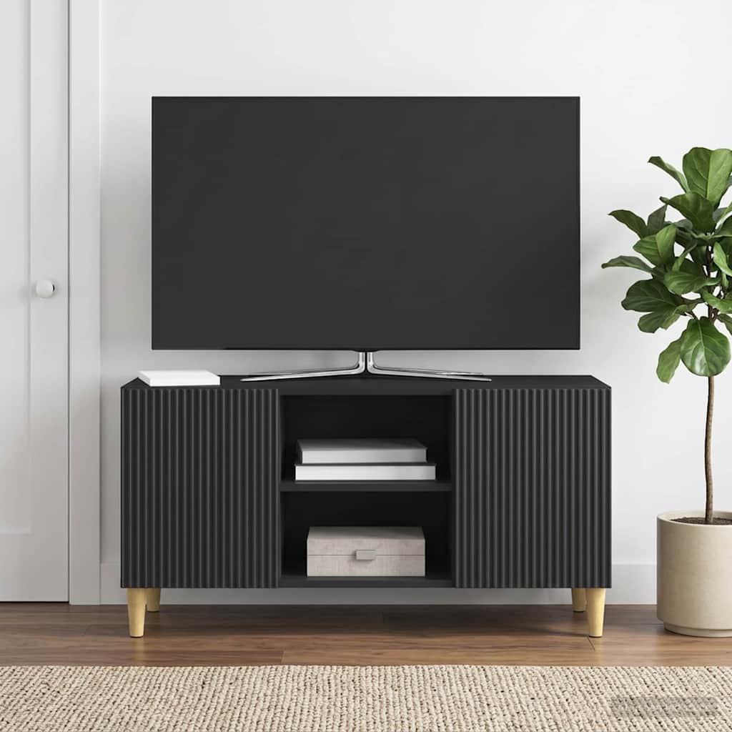 TV szekrény Fekete 102 x 34,5 x 50 cm Szerelt Fa