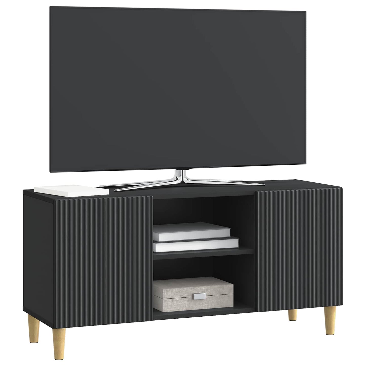 TV szekrény Fekete 102 x 34,5 x 50 cm Szerelt Fa