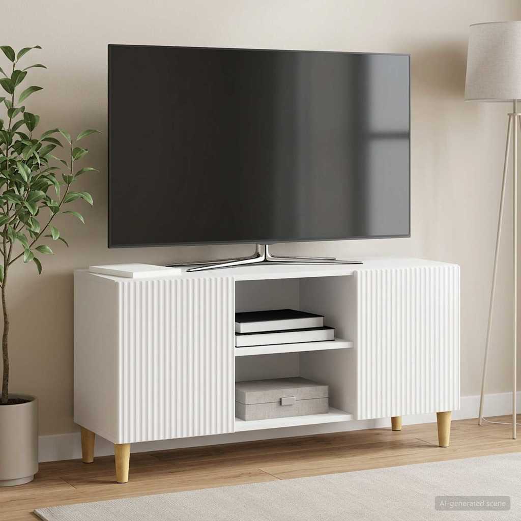 TV szekrény Magasfényű Fehér 102 x 34,5 x 50 cm Szerelt Fa