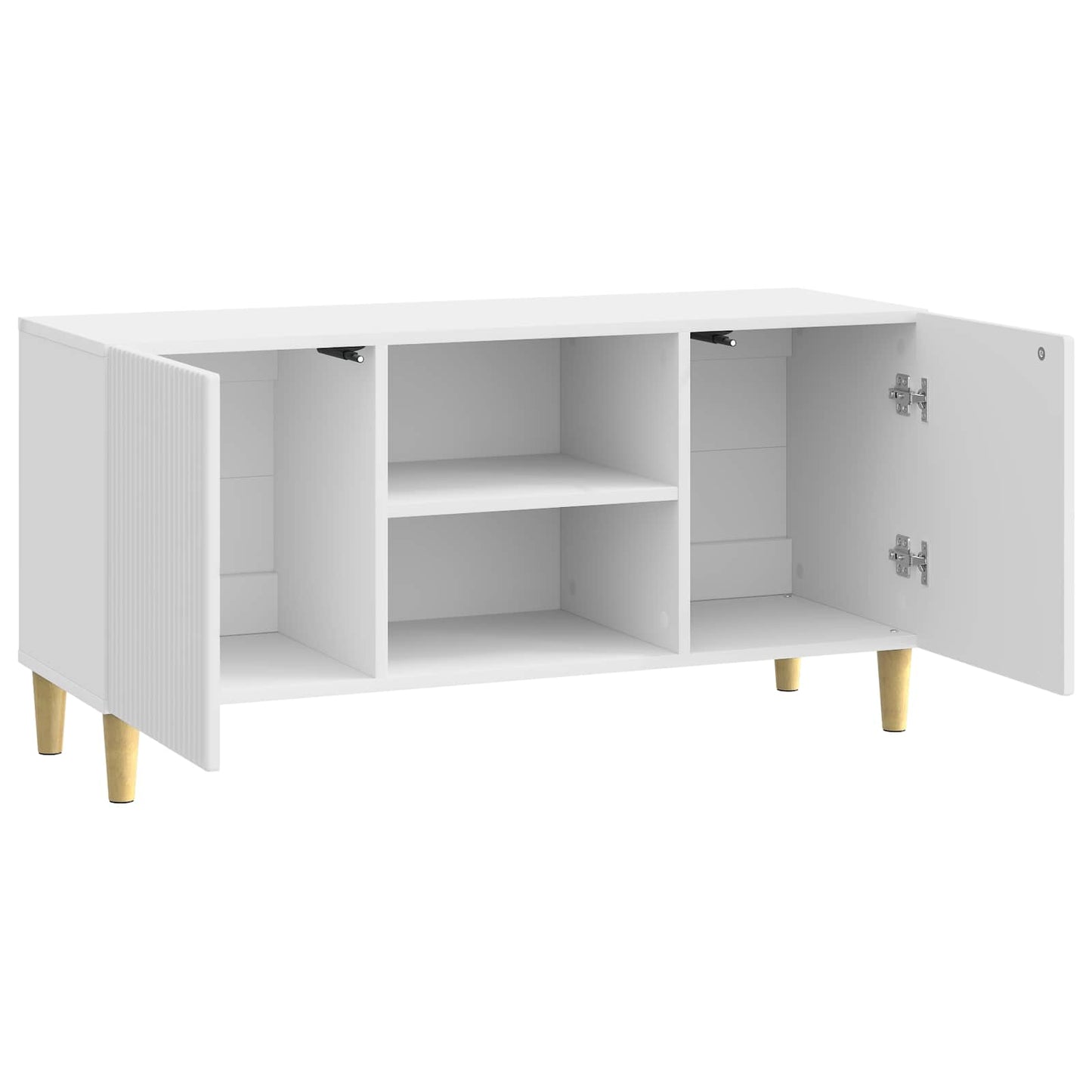 TV szekrény Magasfényű Fehér 102 x 34,5 x 50 cm Szerelt Fa