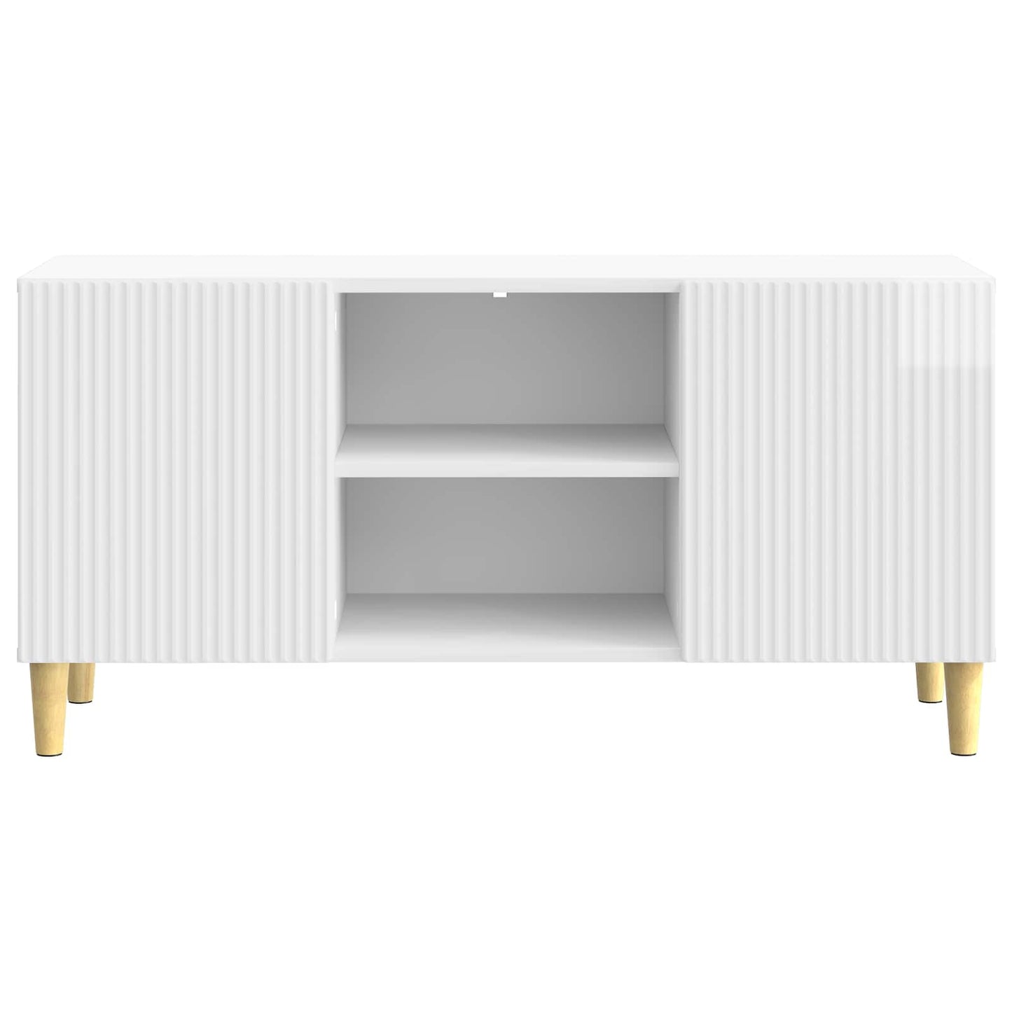 TV szekrény Magasfényű Fehér 102 x 34,5 x 50 cm Szerelt Fa