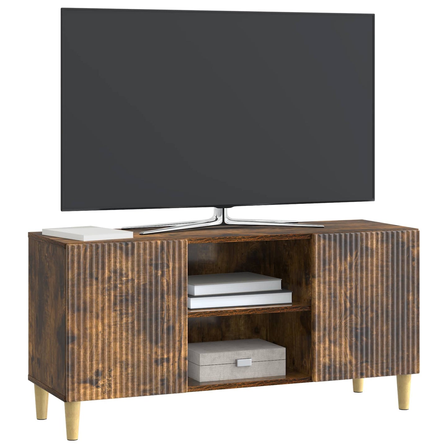 TV szekrény Füstös Tölgy 102 x 34,5 x 50 cm Szerelt Fa