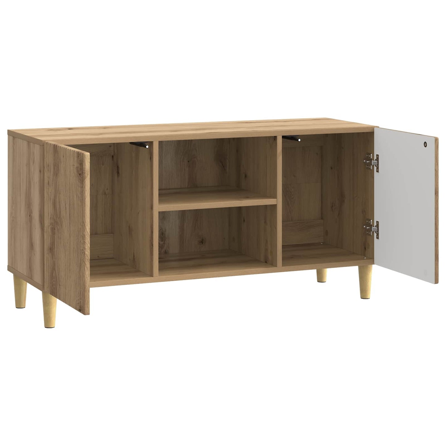 TV szekrény 102 x 34,5 x 50 cm Kézműves Tölgy Szerelt Fa