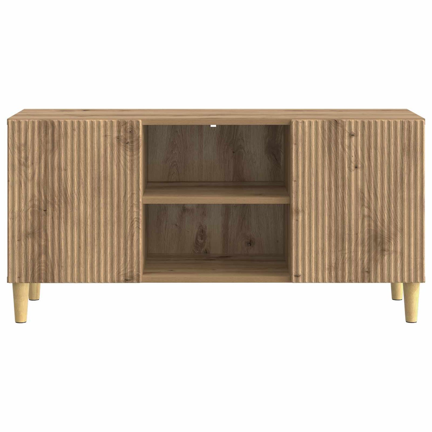 TV szekrény 102 x 34,5 x 50 cm Kézműves Tölgy Szerelt Fa