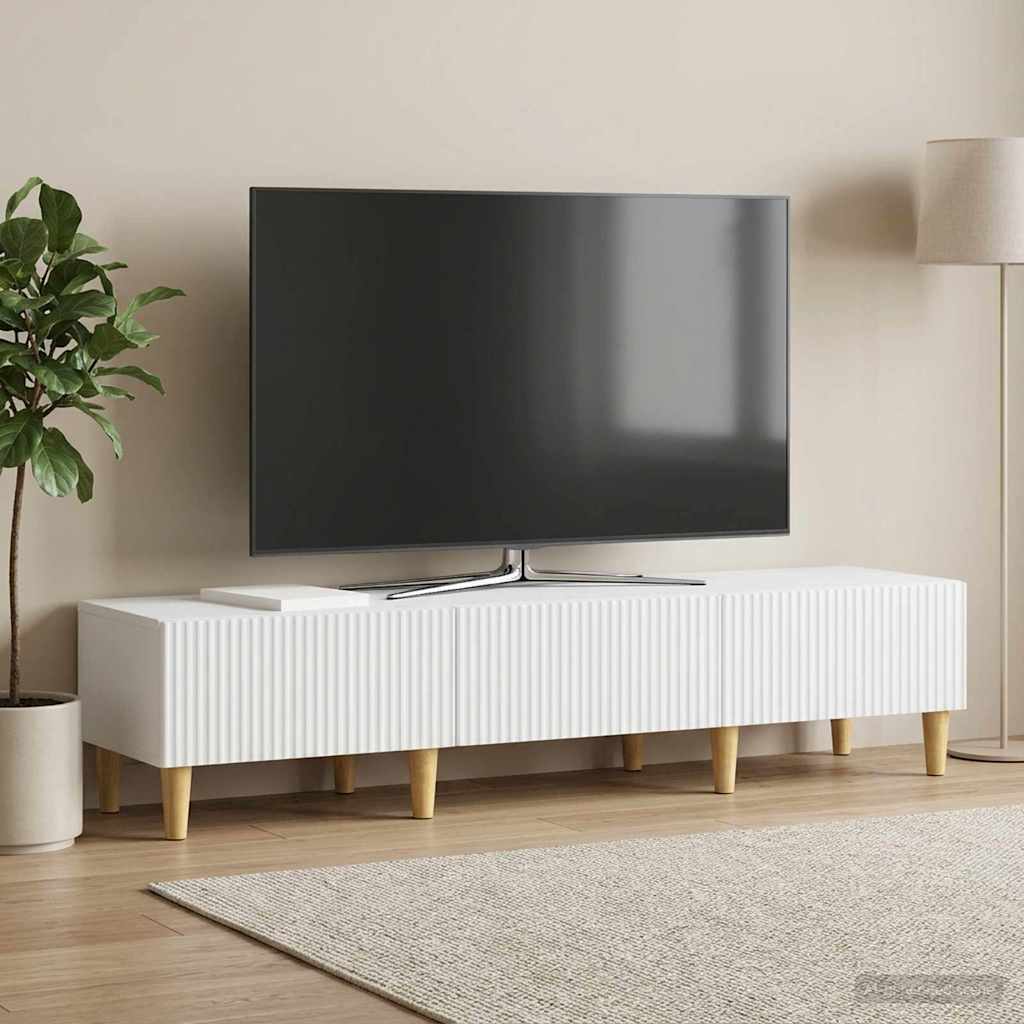 TV szekrény fiókkal Fehér 147 x 34,5 x 30 cm Szerelt Fa