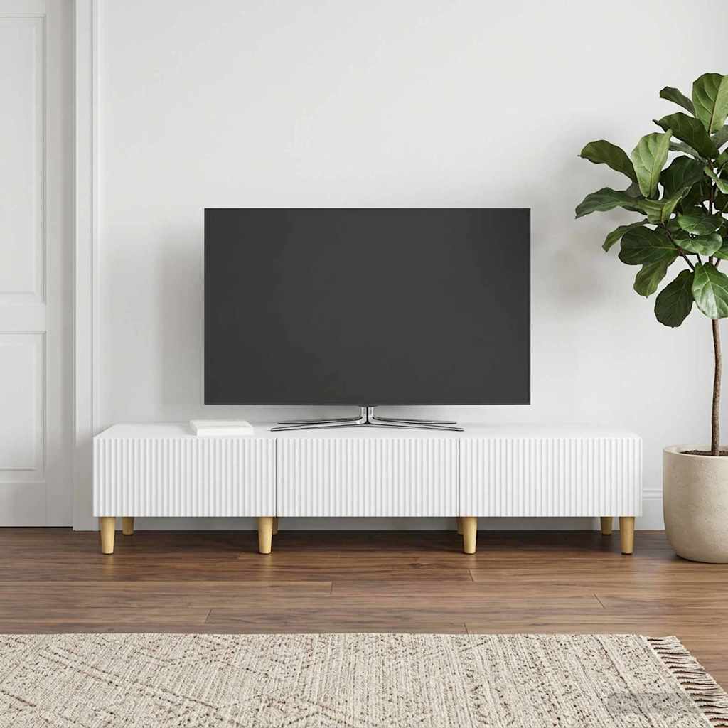 TV szekrény fiókkal Fehér 147 x 34,5 x 30 cm Szerelt Fa