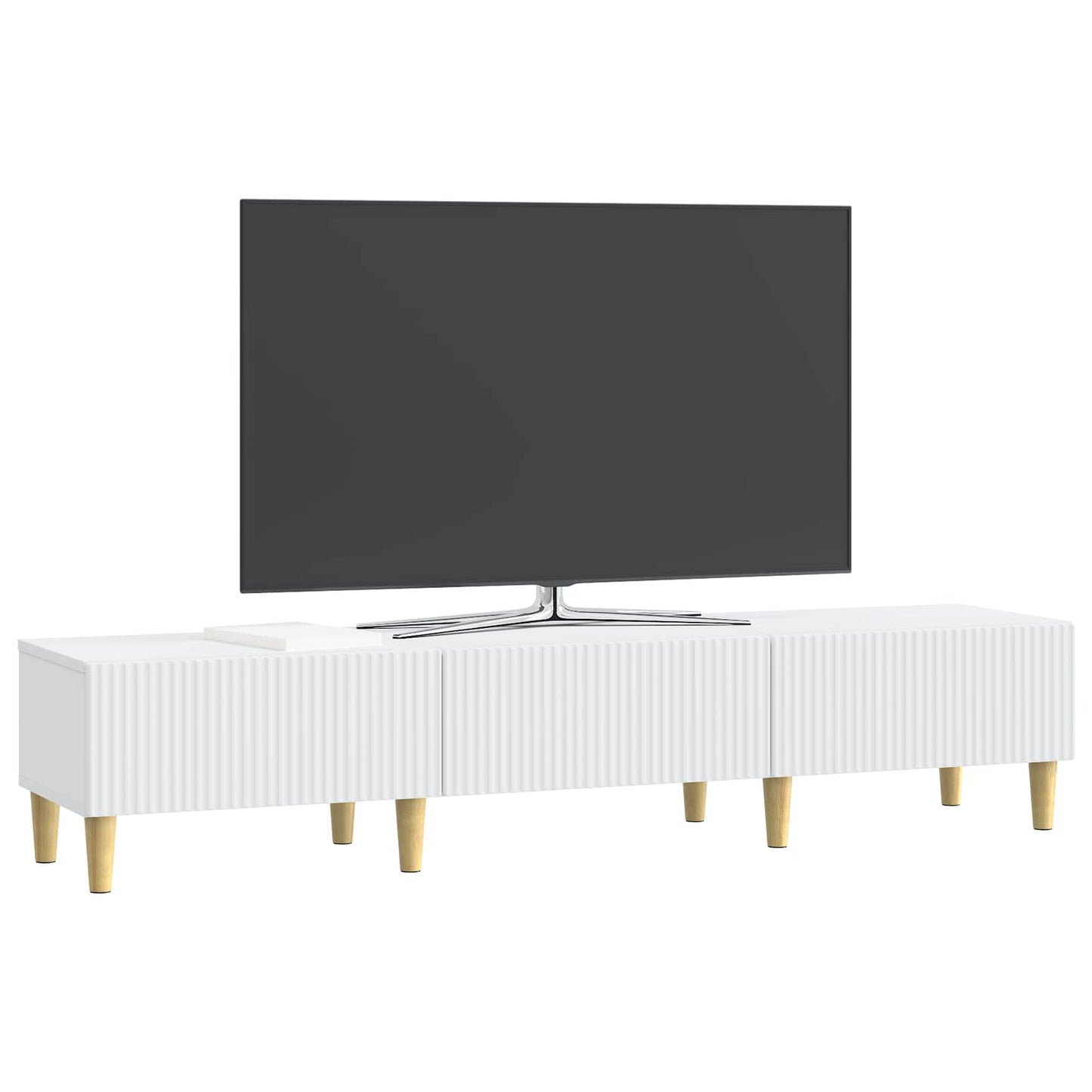TV szekrény fiókkal Fehér 147 x 34,5 x 30 cm Szerelt Fa
