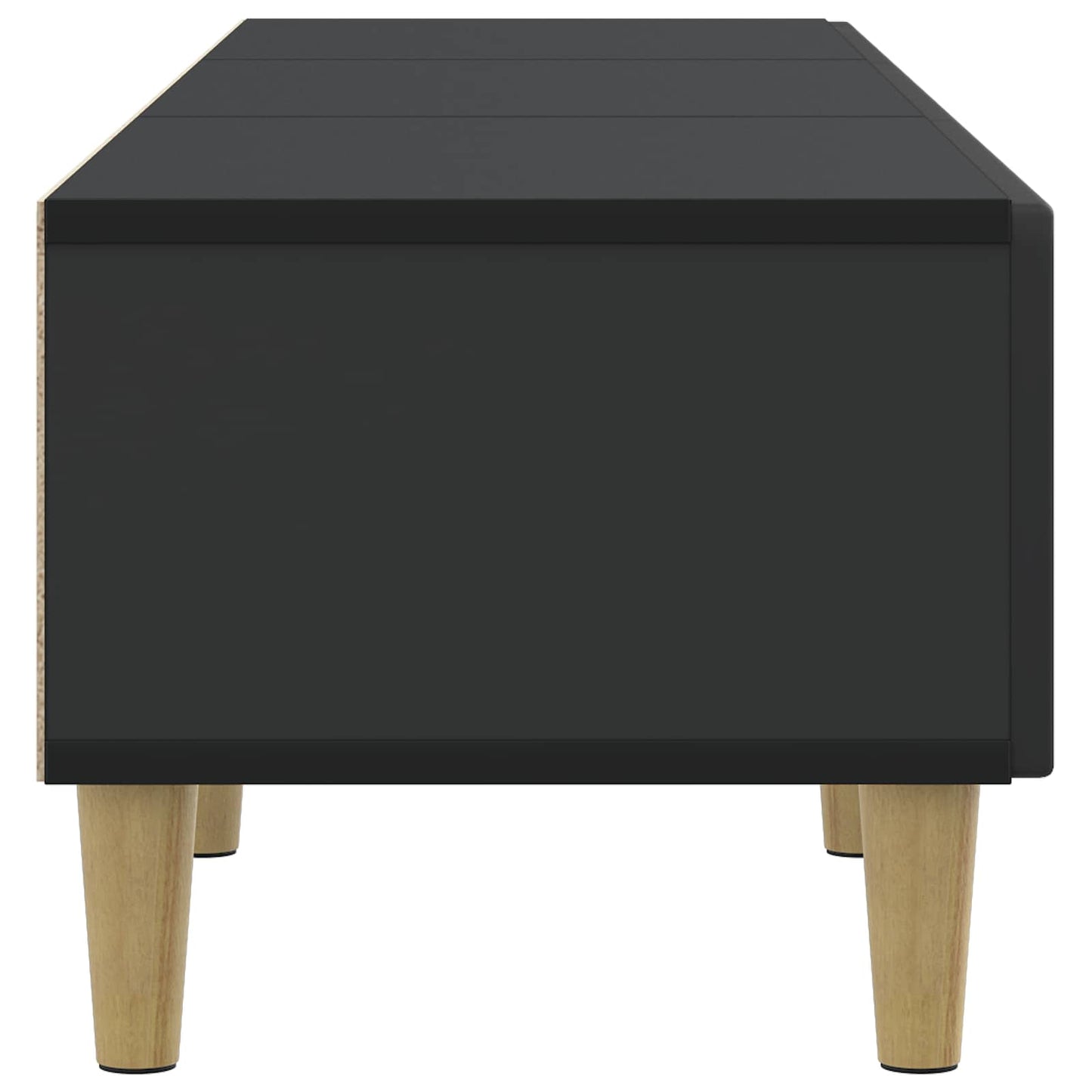 TV szekrény fiókkal Fekete 147 x 34,5 x 30 cm Szerelt Fa