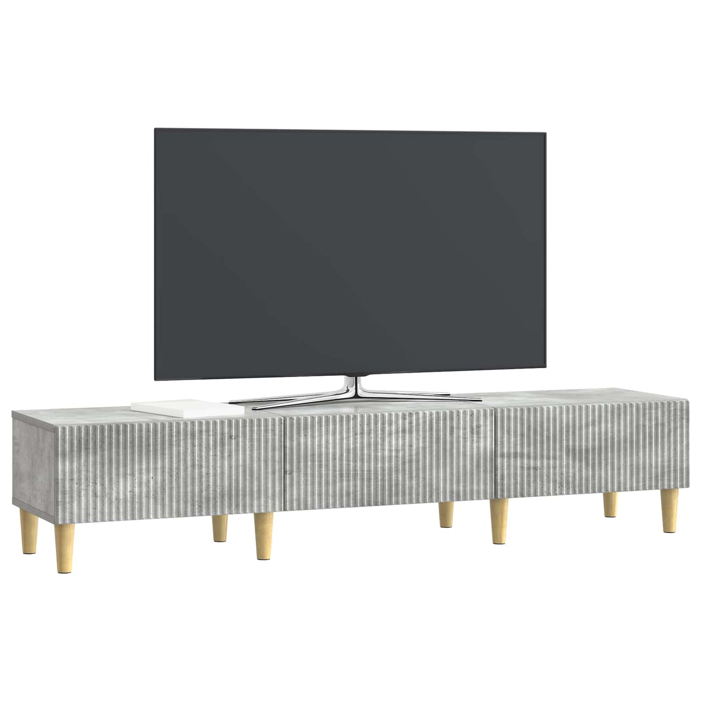 TV szekrény fiókkal Betonszürke 147 x 34,5 x 30 cm Szerelt Fa