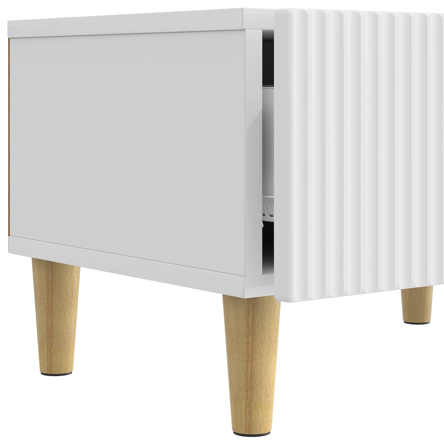 TV szekrény Magasfényű Fehér 147 x 34,5 x 30 cm Szerelt Fa