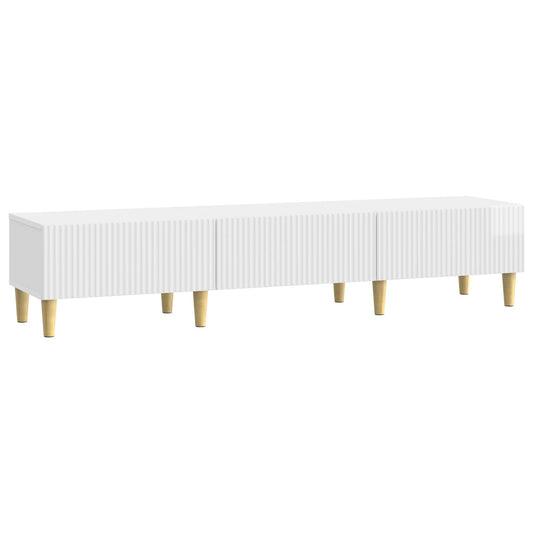 TV szekrény Magasfényű Fehér 147 x 34,5 x 30 cm Szerelt Fa
