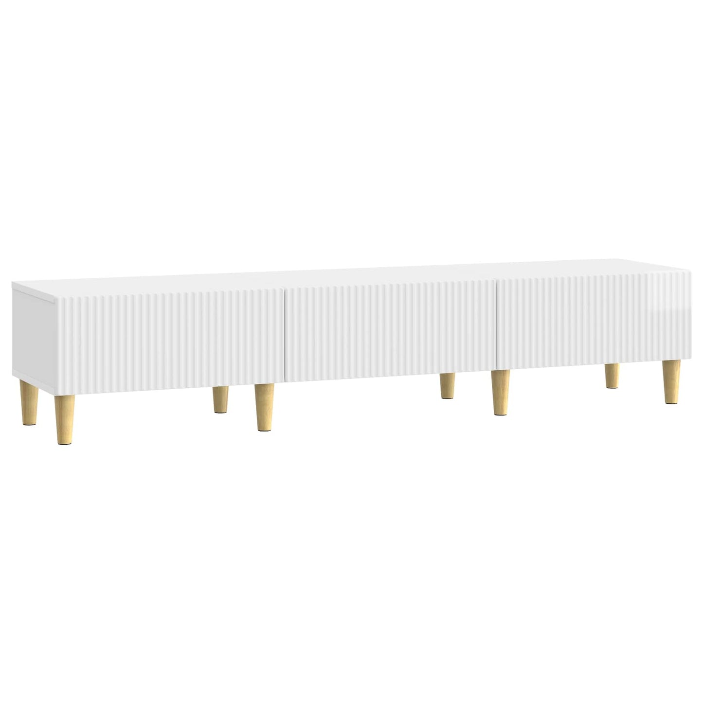 TV szekrény Magasfényű Fehér 147 x 34,5 x 30 cm Szerelt Fa
