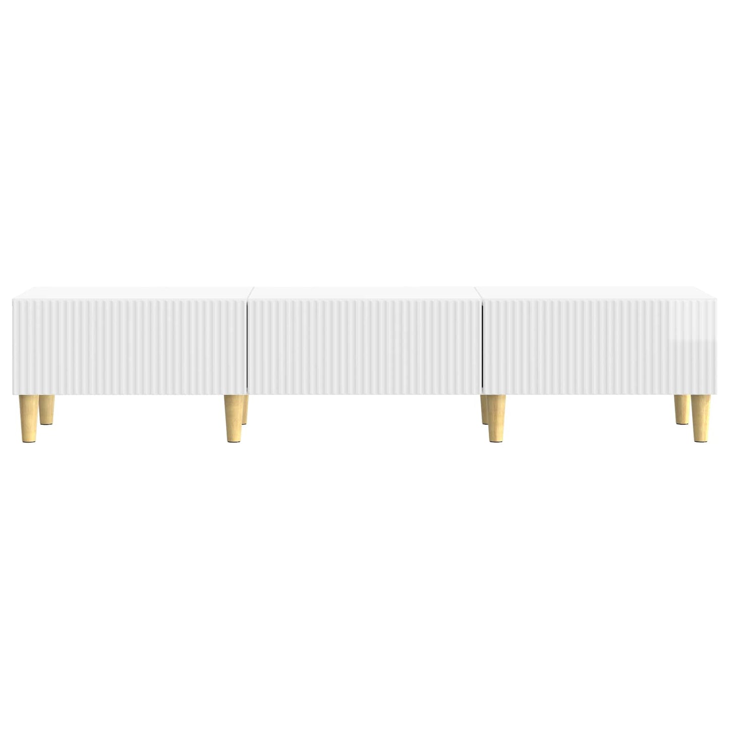 TV szekrény Magasfényű Fehér 147 x 34,5 x 30 cm Szerelt Fa
