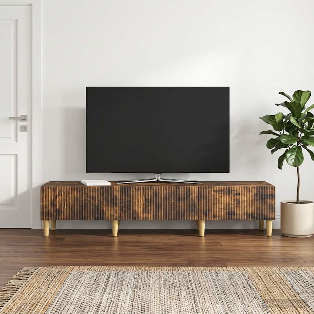 TV szekrény fiókkal Füstös Tölgy 147 x 34,5 x 30 cm Szerelt Fa