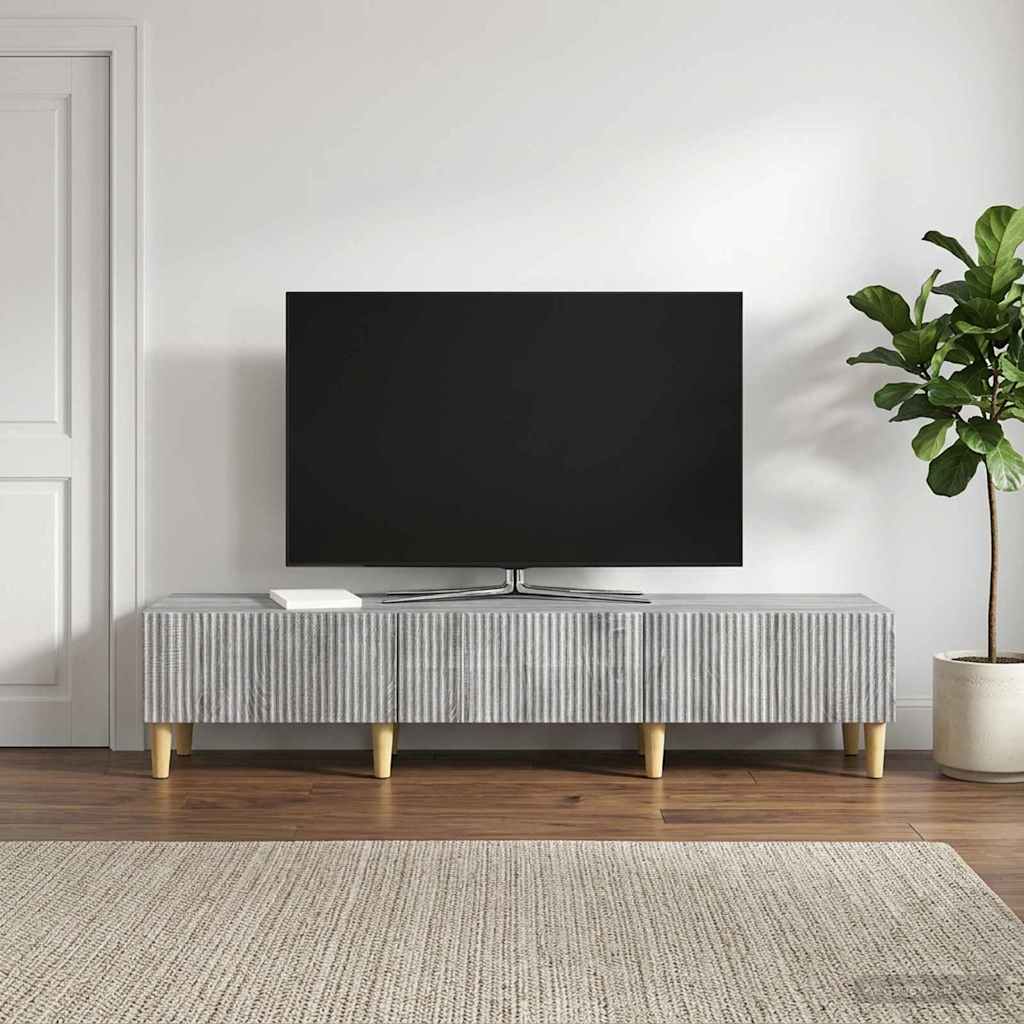 TV szekrény fiókkal Szürke Sonoma 147 x 34,5 x 30 cm Szerelt Fa