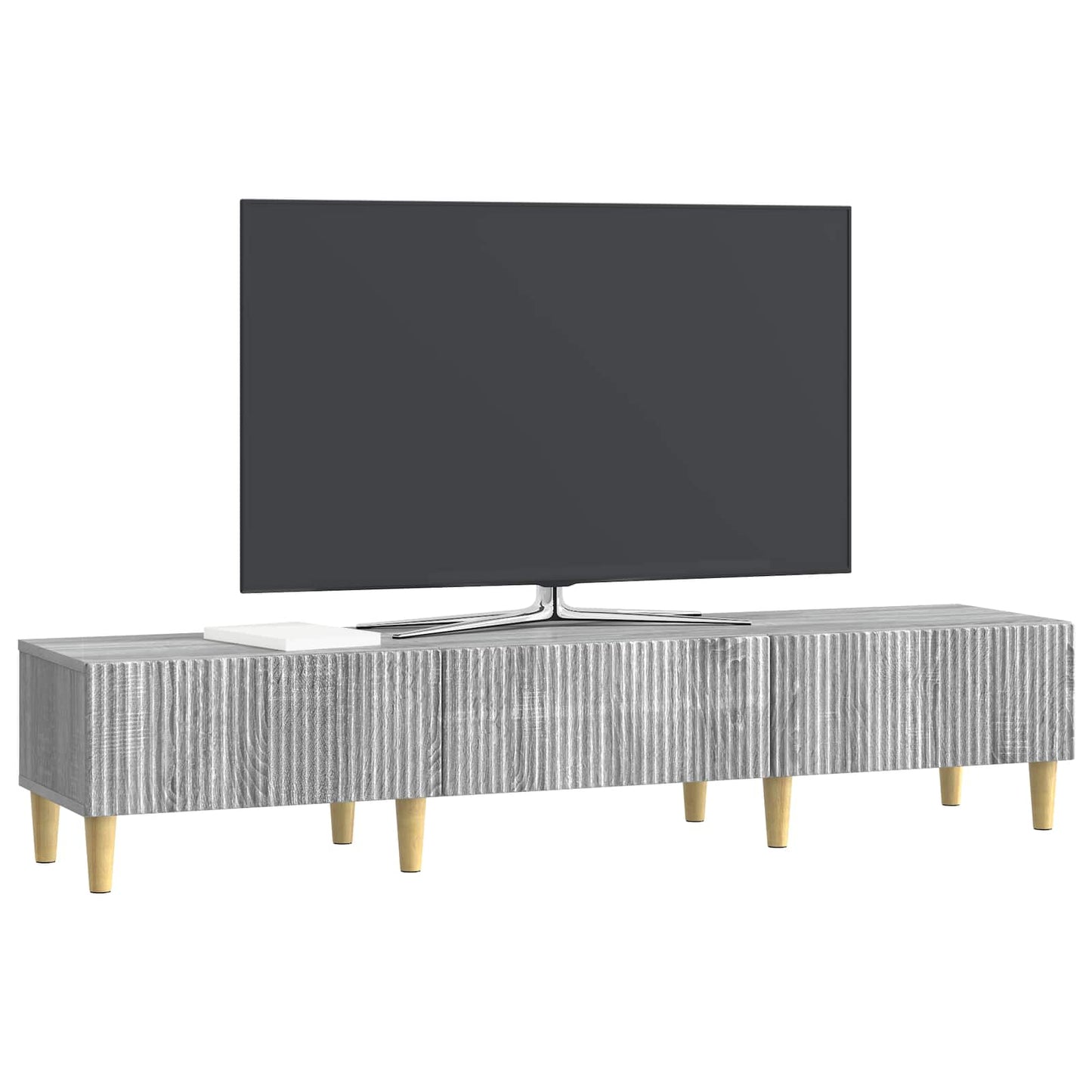 TV szekrény fiókkal Szürke Sonoma 147 x 34,5 x 30 cm Szerelt Fa