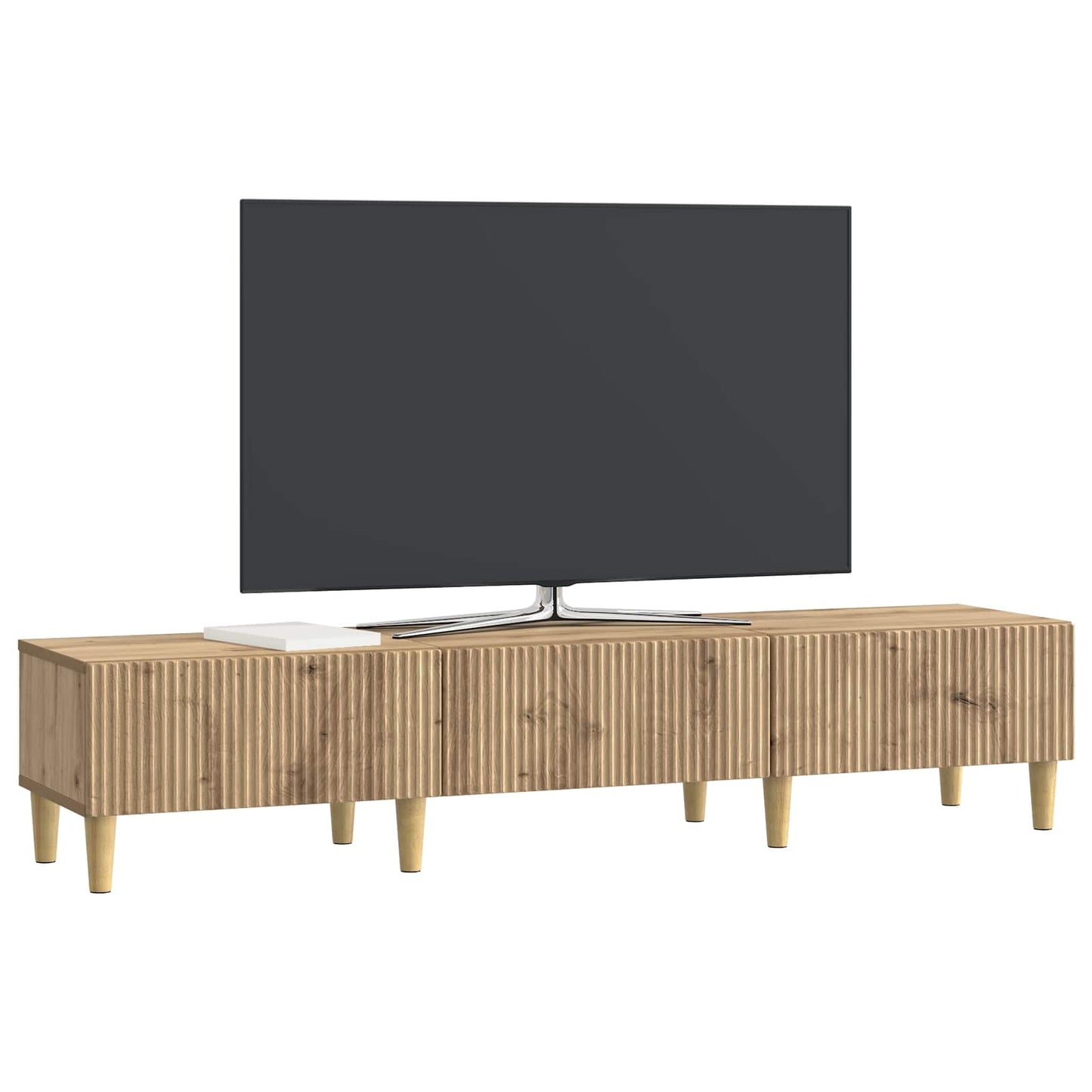 TV szekrény 147 x 34,5 x 30 cm Kézműves Tölgy Szerelt Fa