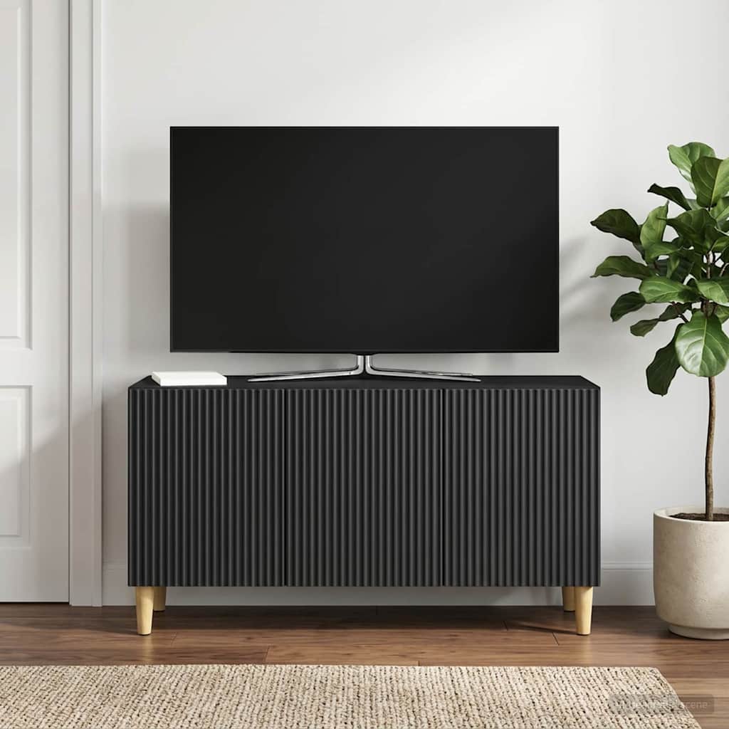 TV szekrény Fekete 99 x 34,5 x 50 cm Szerelt Fa