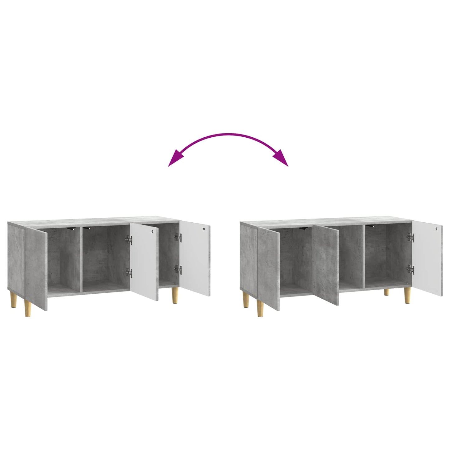 TV szekrény Betonszürke 99 x 34,5 x 50 cm Szerelt Fa