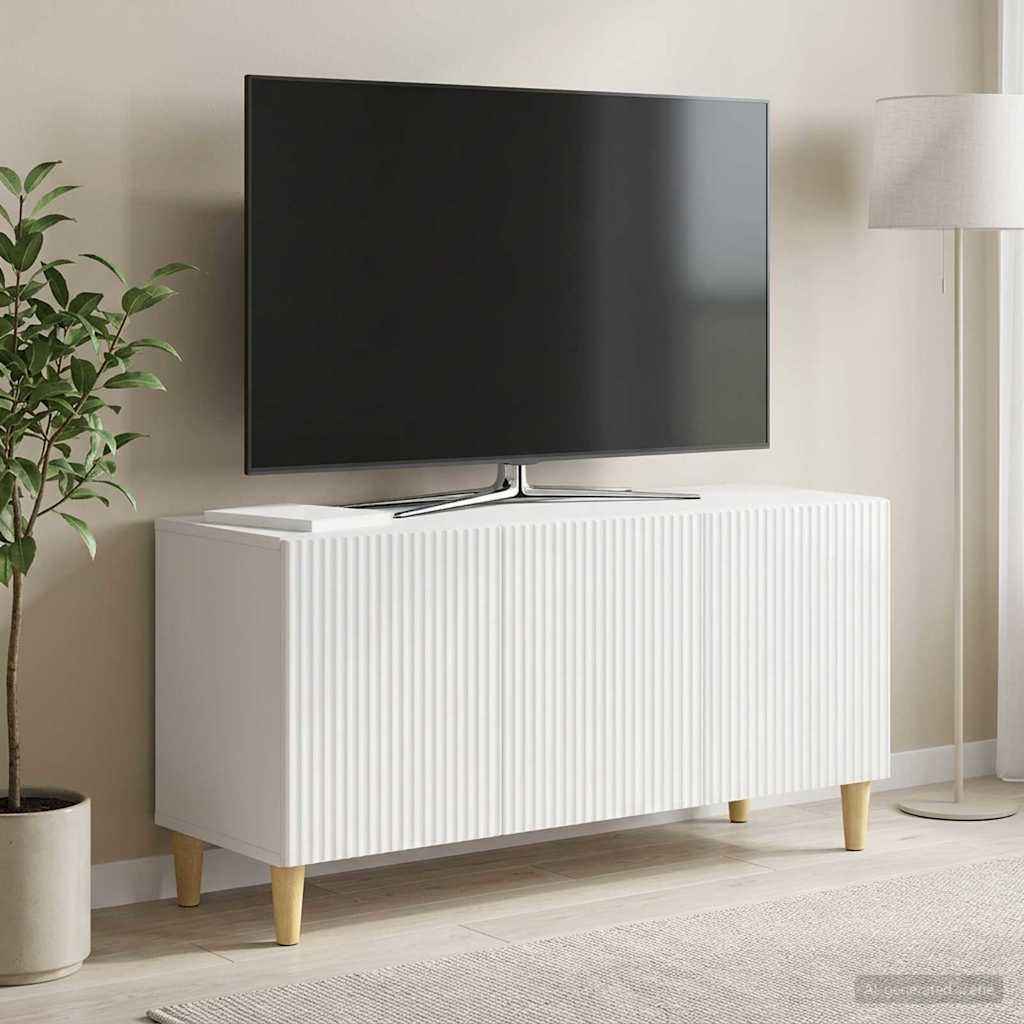 TV szekrény Magasfényű Fehér 99 x 34,5 x 50 cm Szerelt Fa