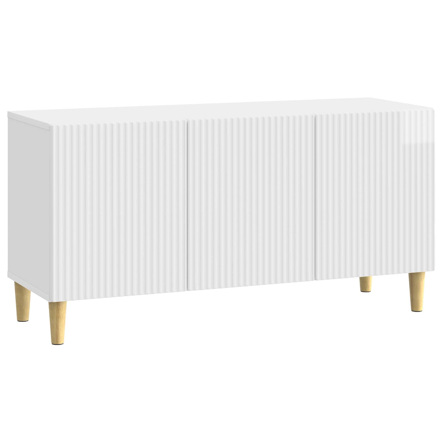 TV szekrény Magasfényű Fehér 99 x 34,5 x 50 cm Szerelt Fa