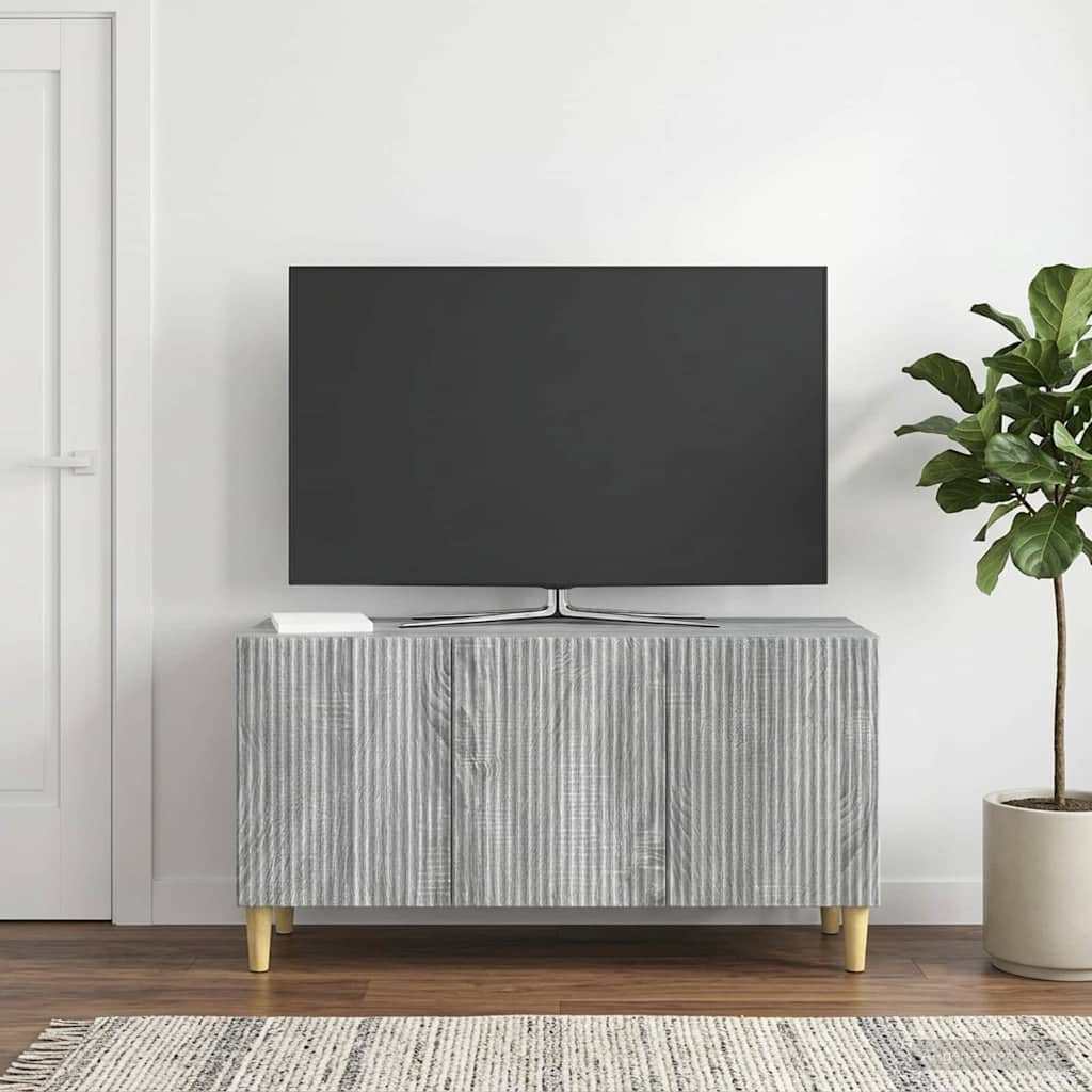 TV szekrény Szürke Sonoma 99 x 34,5 x 50 cm Szerelt Fa