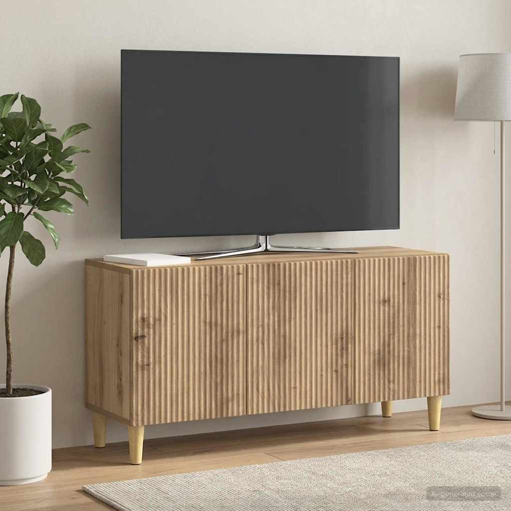 TV szekrény 99 x 34,5 x 50 cm Kézműves Tölgy Szerelt Fa