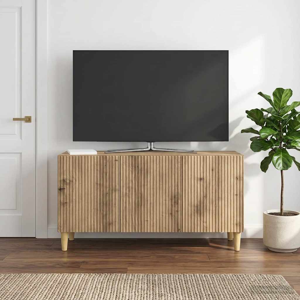 TV szekrény 99 x 34,5 x 50 cm Kézműves Tölgy Szerelt Fa