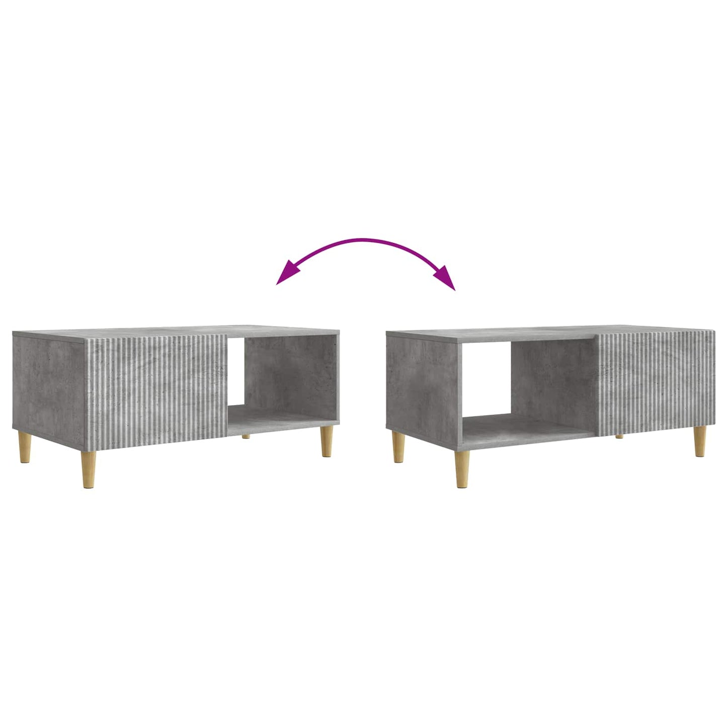 Dohányzóasztal Betonszürke 90 x 50 x 40 cm Szerelt Fa