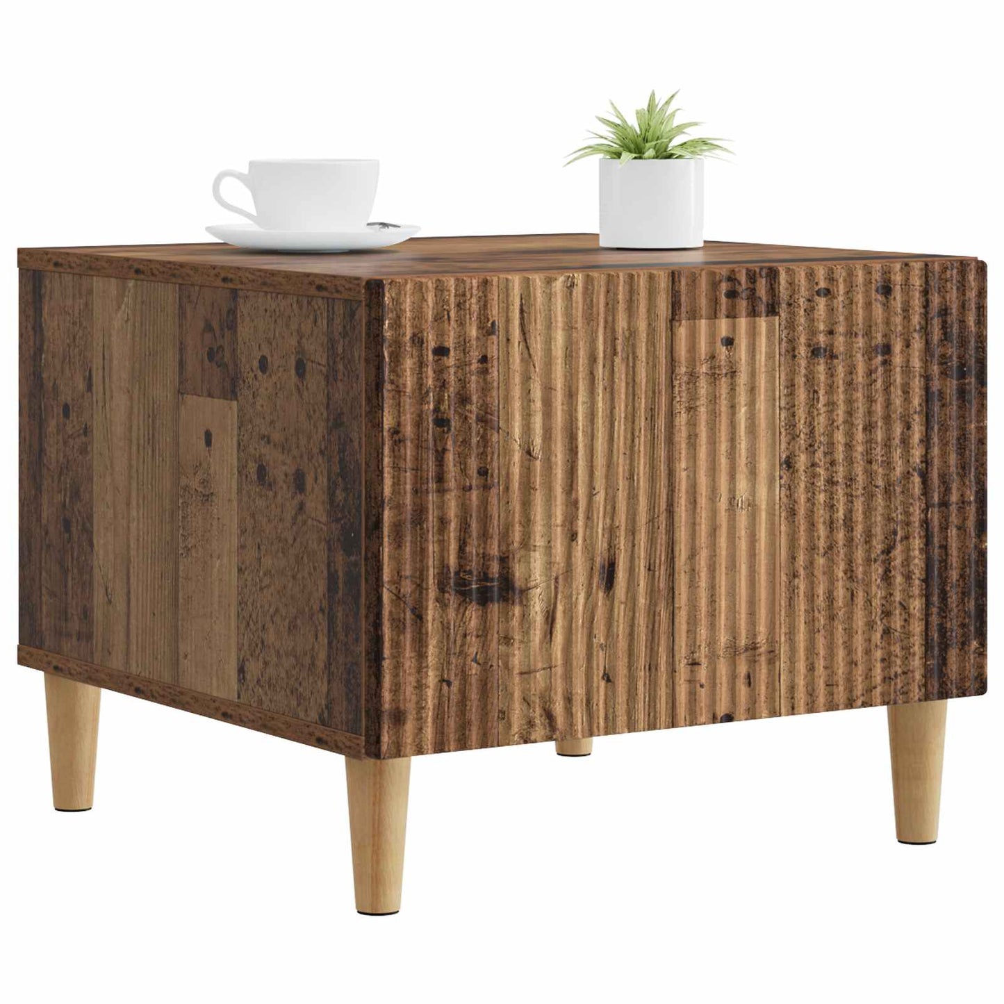 Dohányzóasztal fiókkal Antik Fa 49 x 50 x 40 cm Szerelt Fa