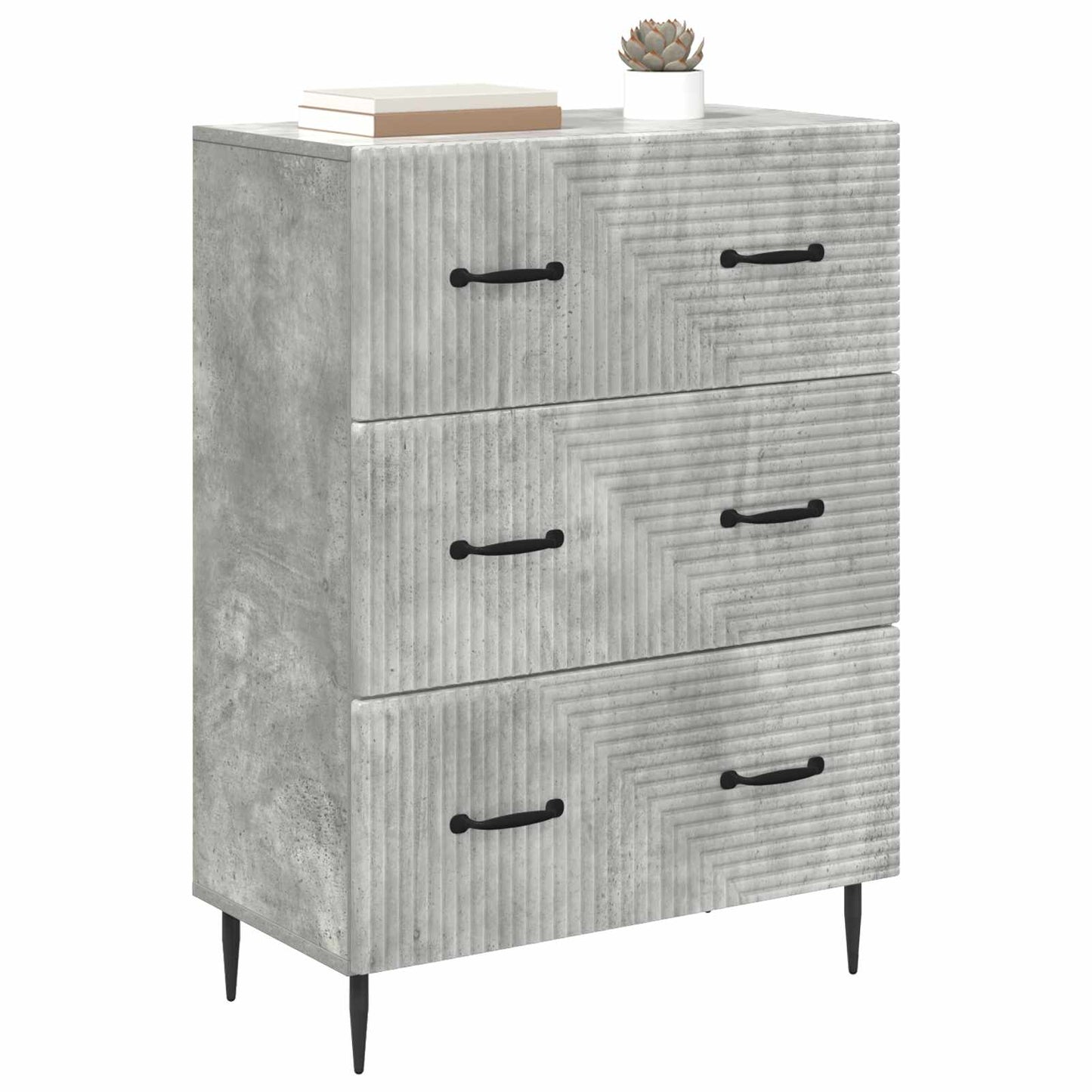Fiókos szekrény Betonszürke 66 x 34,5 x 89,5 cm Szerelt Fa