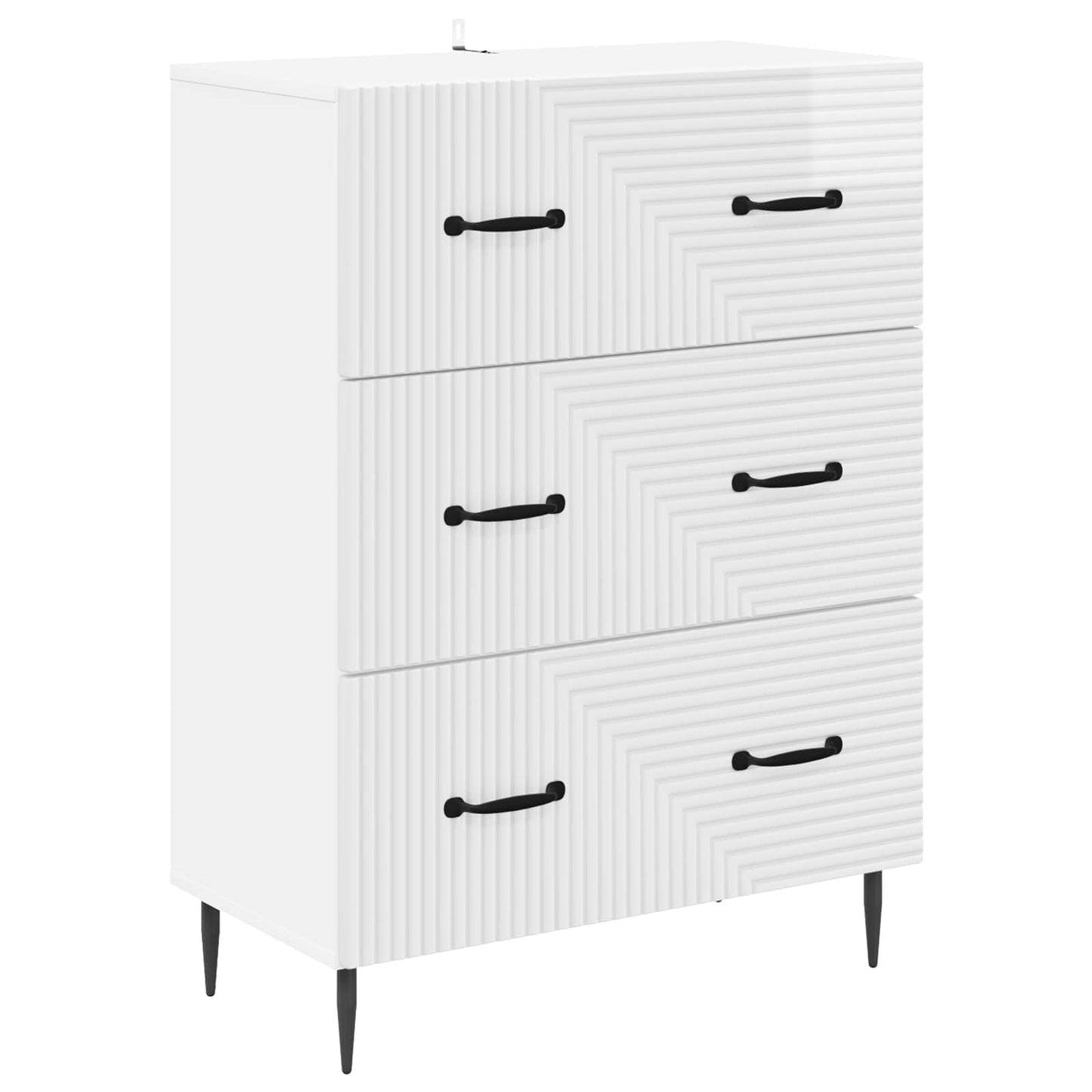 Fiókos szekrény Magasfényű Fehér 66 x 34,5 x 89,5 cm Szerelt Fa