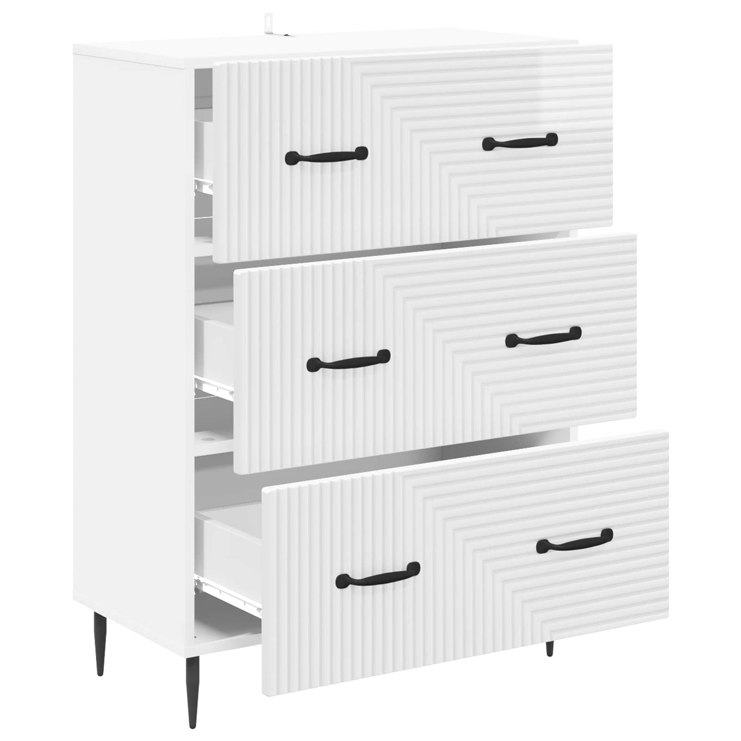 Fiókos szekrény Magasfényű Fehér 66 x 34,5 x 89,5 cm Szerelt Fa
