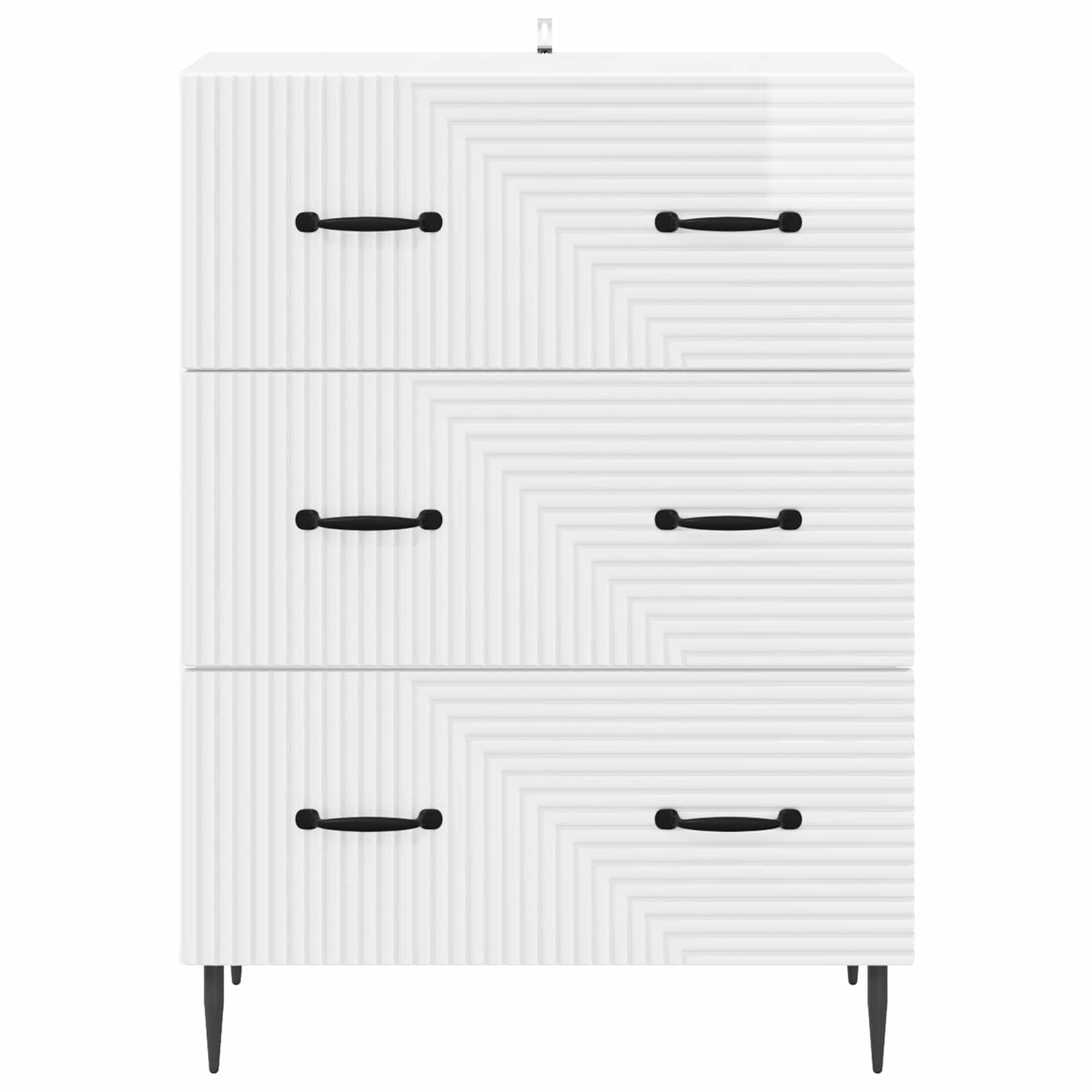 Fiókos szekrény Magasfényű Fehér 66 x 34,5 x 89,5 cm Szerelt Fa