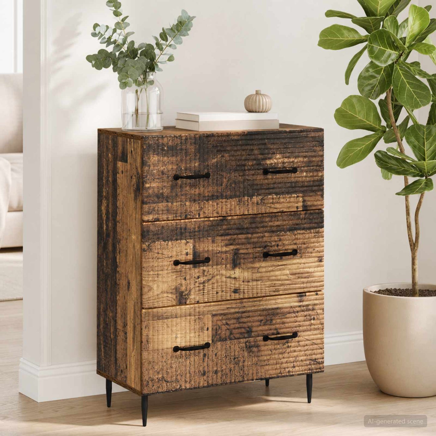 Fiókos szekrény Antik Fa 66 x 34,5 x 89,5 cm Szerelt Fa