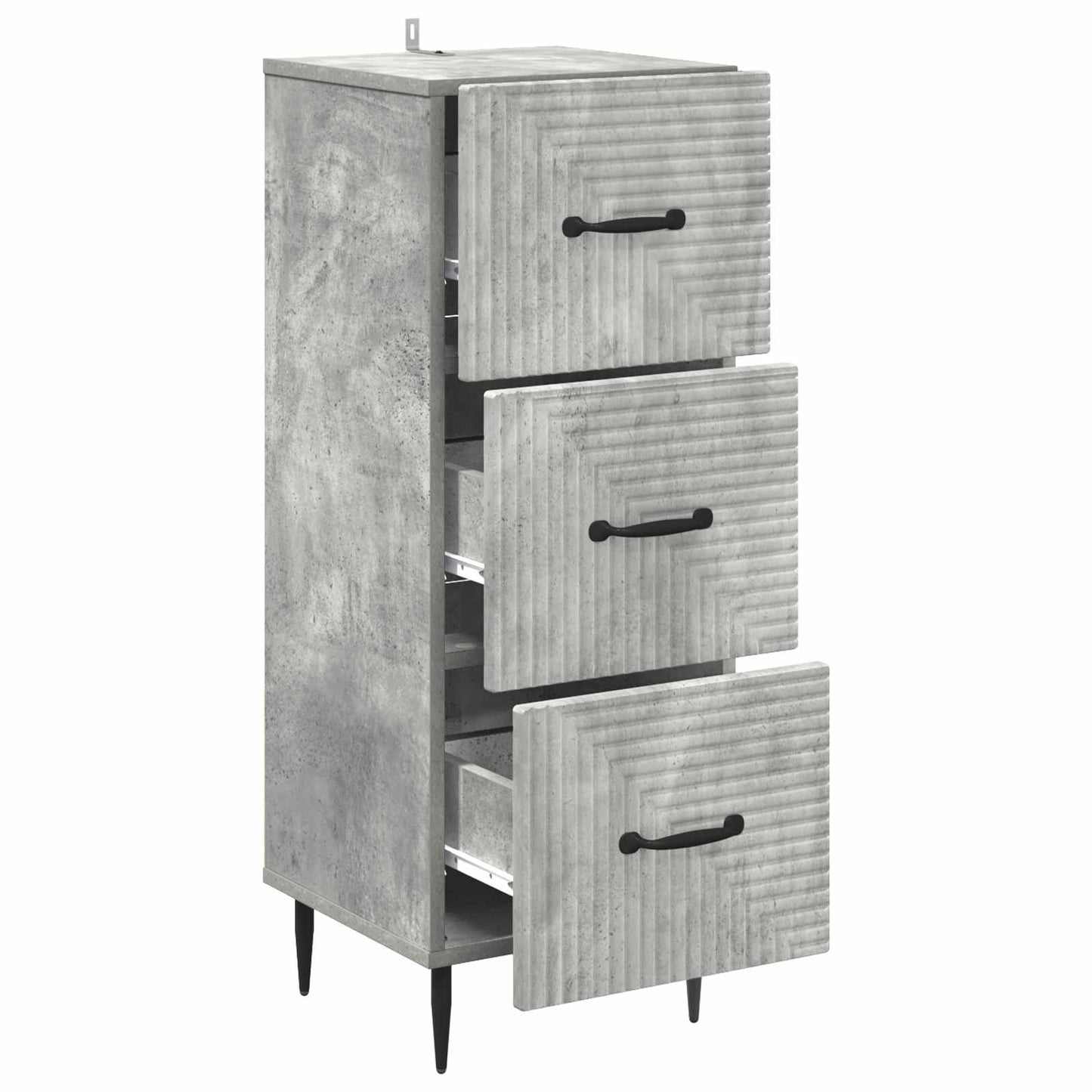 Fiókos szekrény Betonszürke 33 x 34,5 x 89,5 cm Szerelt Fa