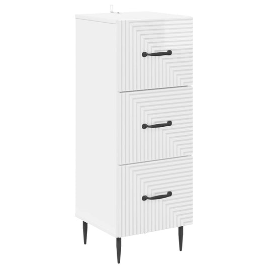 Fiókos szekrény Magasfényű Fehér 33 x 34,5 x 89,5 cm Szerelt Fa