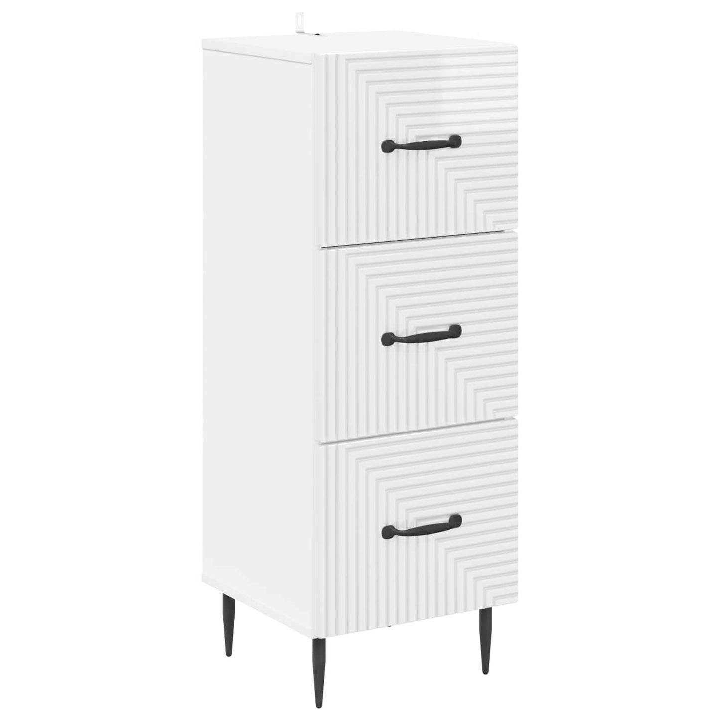 Fiókos szekrény Magasfényű Fehér 33 x 34,5 x 89,5 cm Szerelt Fa