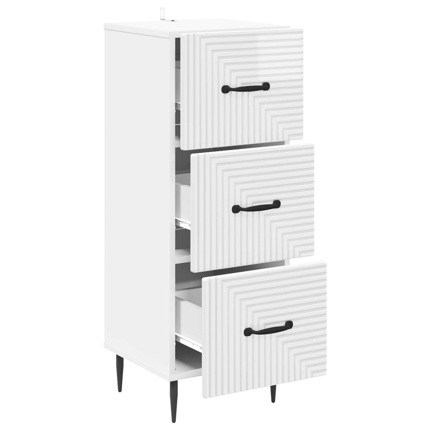 Fiókos szekrény Magasfényű Fehér 33 x 34,5 x 89,5 cm Szerelt Fa