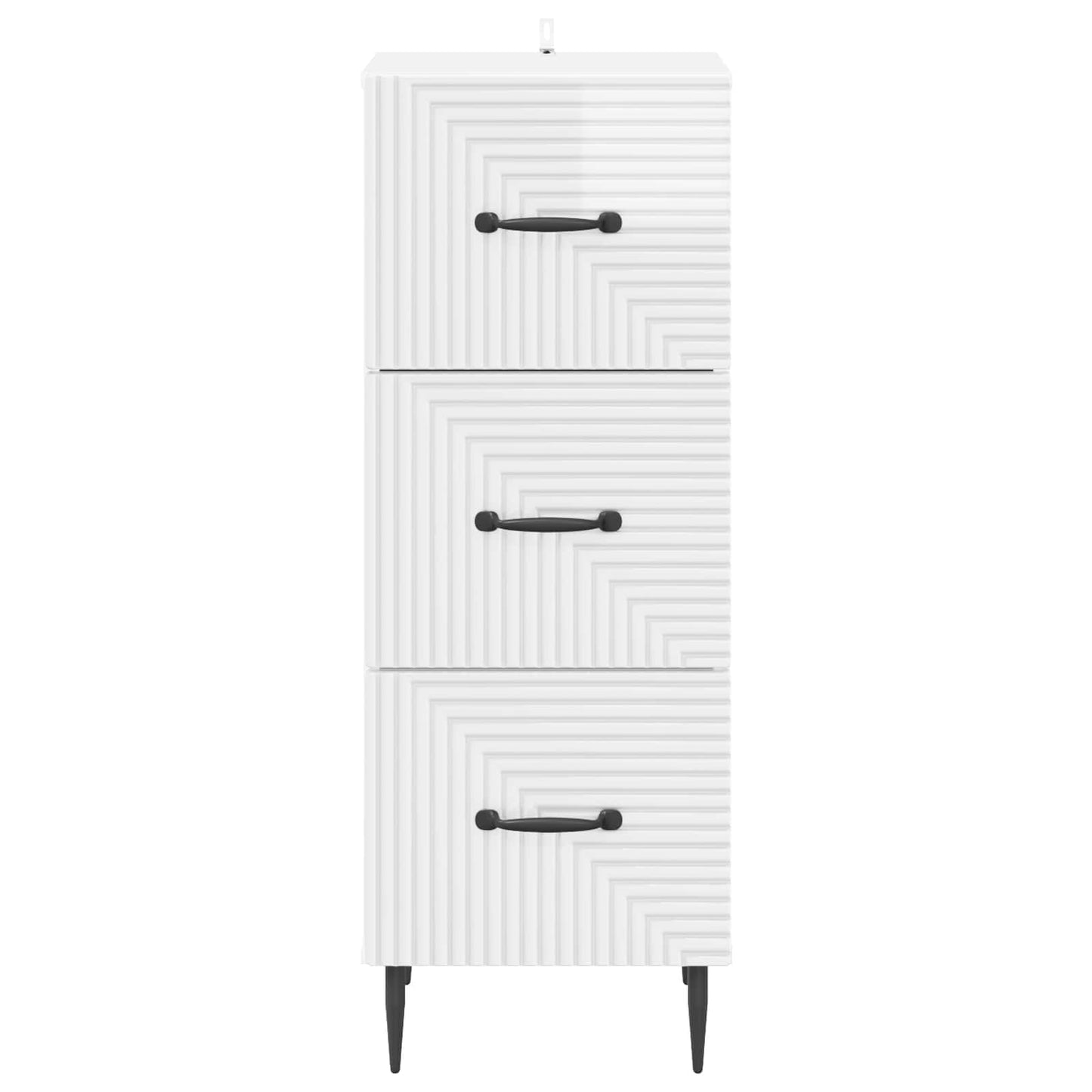 Fiókos szekrény Magasfényű Fehér 33 x 34,5 x 89,5 cm Szerelt Fa
