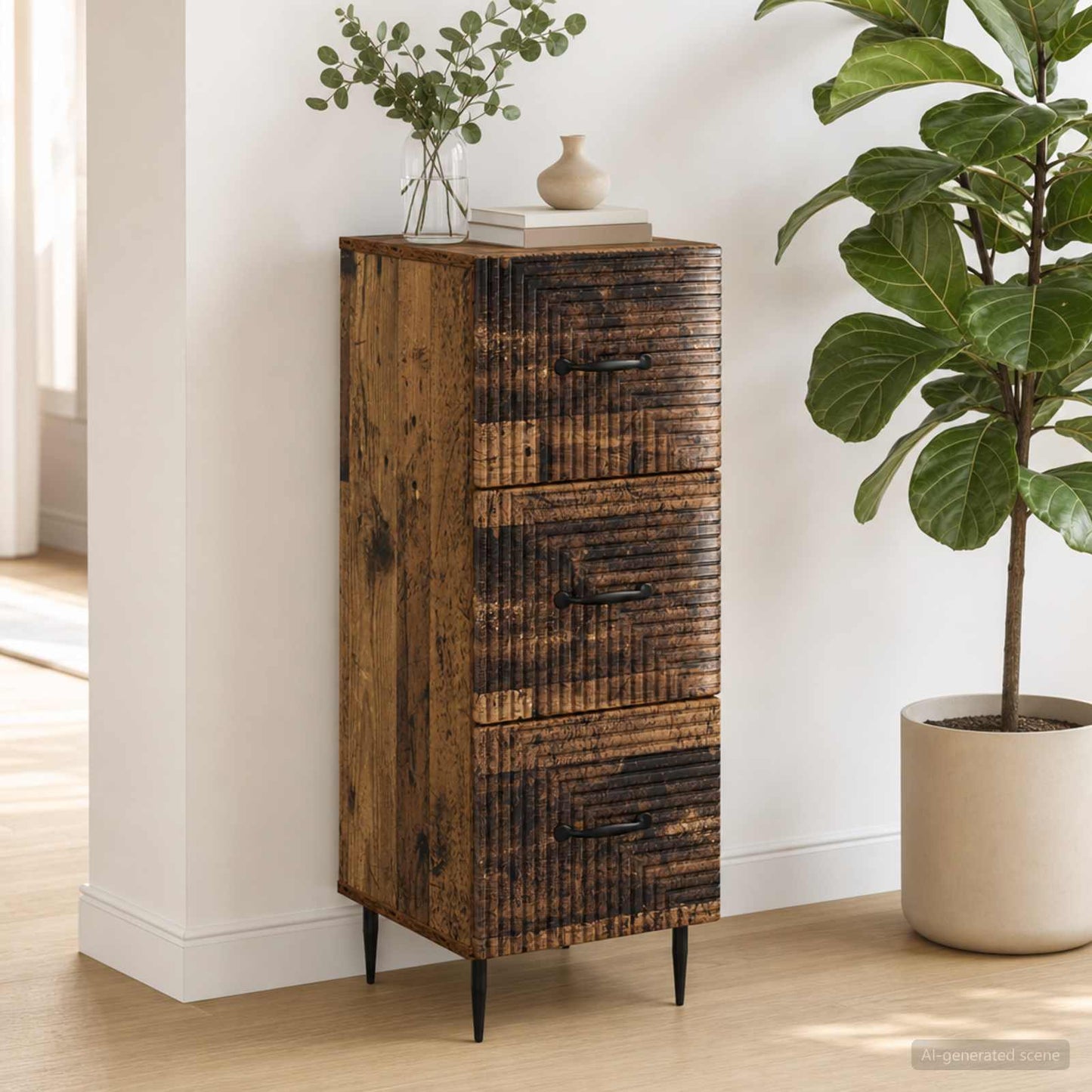 Fiókos szekrény Antik Fa 33 x 34,5 x 89,5 cm Szerelt Fa