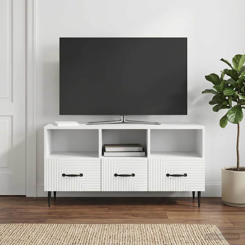 TV szekrény fiókkal Fehér 102 x 34,5 x 50 cm Szerelt Fa