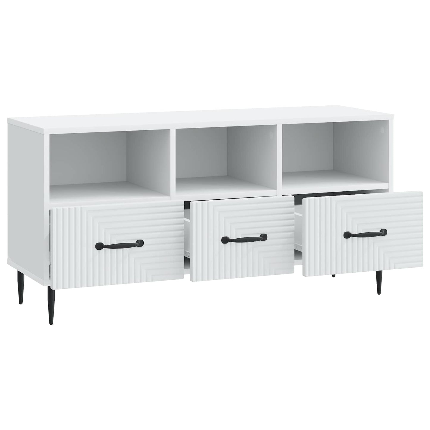 TV szekrény fiókkal Fehér 102 x 34,5 x 50 cm Szerelt Fa