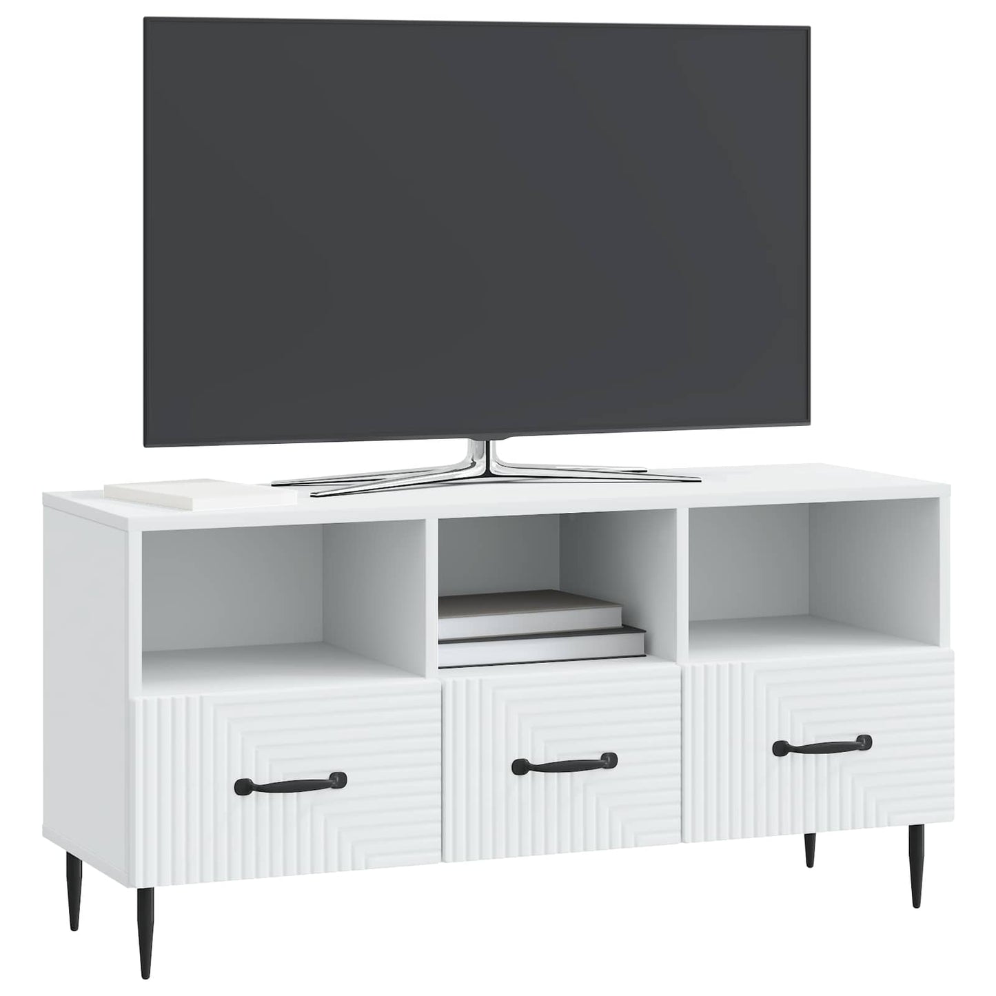 TV szekrény fiókkal Fehér 102 x 34,5 x 50 cm Szerelt Fa