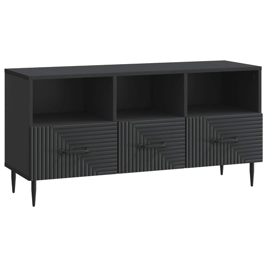 TV szekrény fiókkal Fekete 102 x 34,5 x 50 cm Szerelt Fa