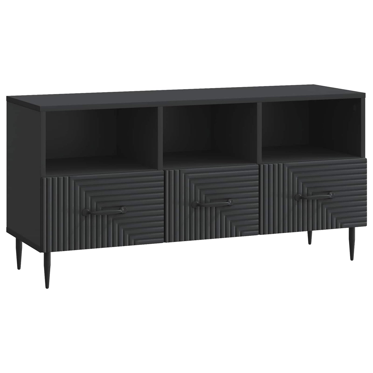 TV szekrény fiókkal Fekete 102 x 34,5 x 50 cm Szerelt Fa