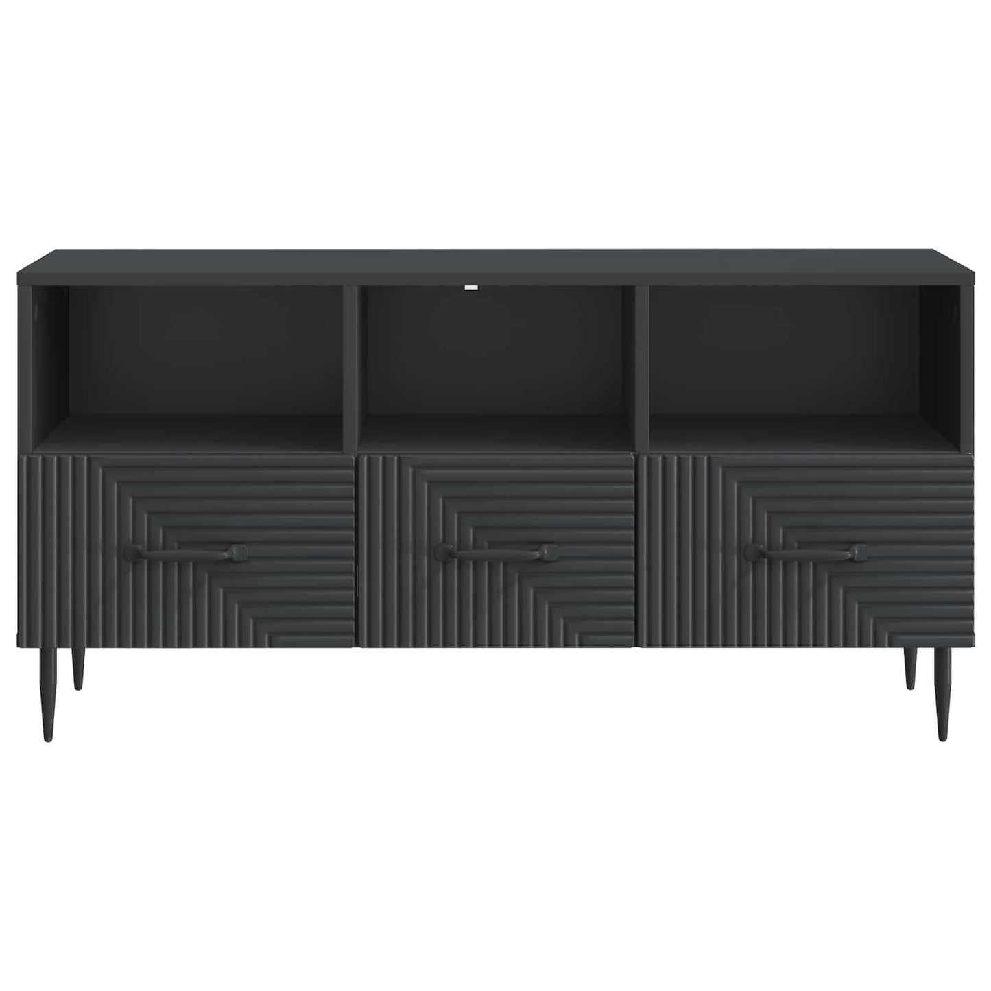 TV szekrény fiókkal Fekete 102 x 34,5 x 50 cm Szerelt Fa